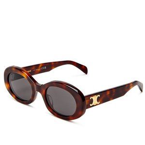 Celine Triomphe Oval Sunglasses in Acetate Blonde Havana (Tortoiseshell)